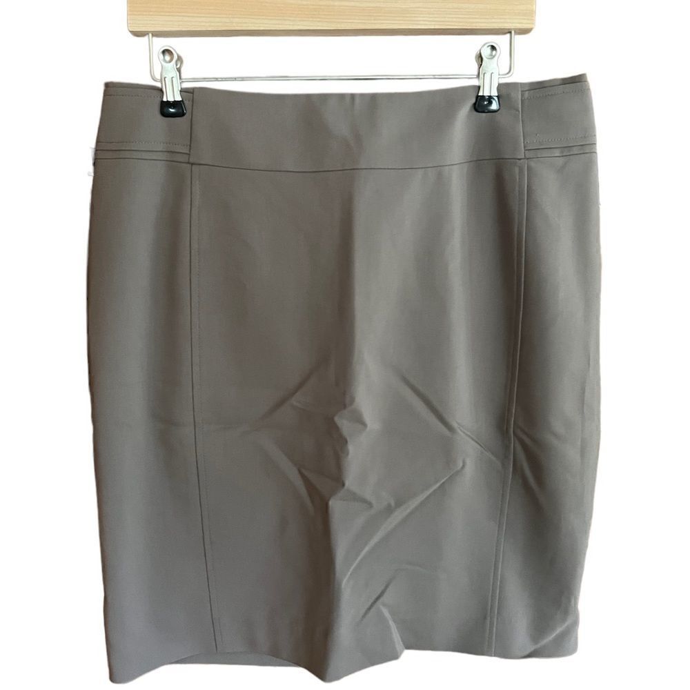 H&M taupe midi straight skirt women’s size 12